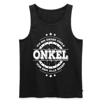 Ich Bin Onkel Geburtstag Patenonkel Geschenk - Männer Premium Bio Tank Top - Schwarz - Vorne - Michal (187cm)
