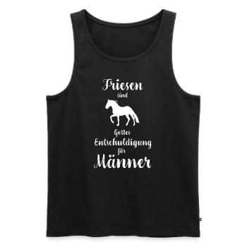 Friese I Pony Pferde Spruch Motiv für Reiterin - Männer Premium Bio Tank Top - Schwarz - Vorne - Michal (187cm)