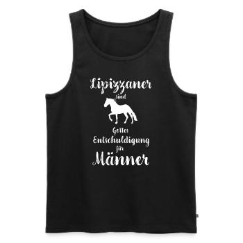 Lipizzaner I Pony Pferde Spruch Motiv für Reiterin - Männer Premium Bio Tank Top - Schwarz - Vorne - Michal (187cm)