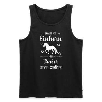 Traber I Pony Pferde Spruch Motiv für Reiterin - Männer Premium Bio Tank Top - Schwarz - Vorne - Michal (187cm)