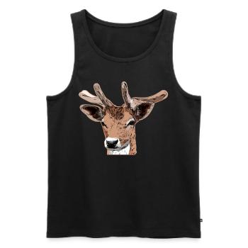 Deer Forest Animal Design - Men's Premium Organic Tank Top - black - Front - Michal (187cm)