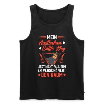 Australian Cattle Dog liegt nicht rum Treibhund - Männer Premium Bio Tank Top - Schwarz - Vorne - AI Model Male 178 light (178cm)