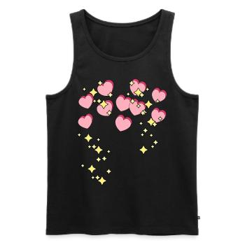 Hearts Stars Love Romantic Valentine Couple - Men's Premium Organic Tank Top - black - Front - Michal (187cm)