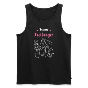 Freiberger I Pony Horse Dictant Motif pour cavalier - Débardeur bio Premium Homme - noir - Devant - AI Model Male 178 light (178cm)