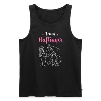 Haflinger I Pony Horse Slogan Motif pour cavalier - Débardeur bio Premium Homme - noir - Devant - AI Model Male 178 light (178cm)