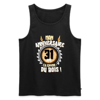 Cadeau anniversaire Homme menuisier 31 ans - Débardeur bio Premium Homme - noir - Devant - Michal (187cm)