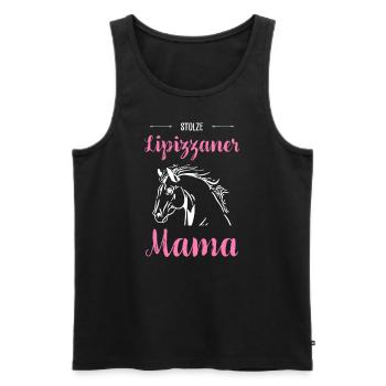 Lipizzan I Pony Horse Dictant Motif pour cavalier - Débardeur bio Premium Homme - noir - Devant - AI Model Male 178 light (178cm)