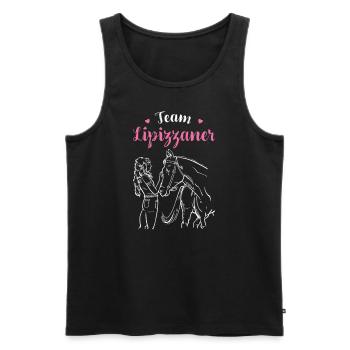 Lipizzan I Pony Horse Dictant Motif pour cavalier - Débardeur bio Premium Homme - noir - Devant - AI Model Male 178 light (178cm)