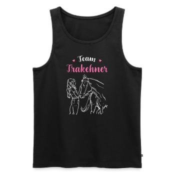 Trakehner I Pony Horse Dicton Motif pour cavalier - Débardeur bio Premium Homme - noir - Devant - AI Model Male 178 light (178cm)