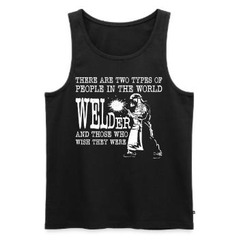 Welder Welding Vintage There Are - Männer Premium Bio Tank Top - Schwarz - Vorne - Michal (187cm)