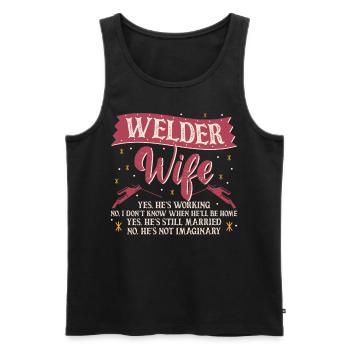 Welder Welding Wife Welder Wife - Männer Premium Bio Tank Top - Schwarz - Vorne - AI Model Male 178 light (178cm)