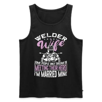 Welder Welding Marriage Wedding - Men's Premium Organic Tank Top - black - Front - Michal (187cm)