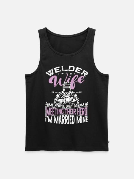Welder Welding Marriage Wedding - Men's Premium Organic Tank Top - black