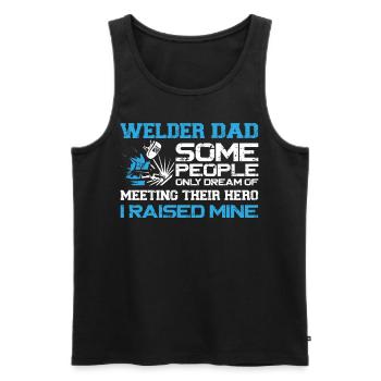 Welder Welding Father Vintage - Men's Premium Organic Tank Top - black - Front - AI Model Male 178 light (178cm)