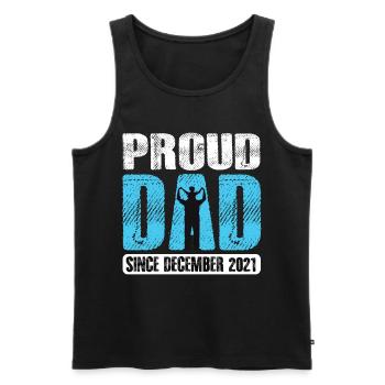 Proud Dad Since December 2021 - Men's Premium Organic Tank Top - black - Front - AI Model Male 178 light (178cm)