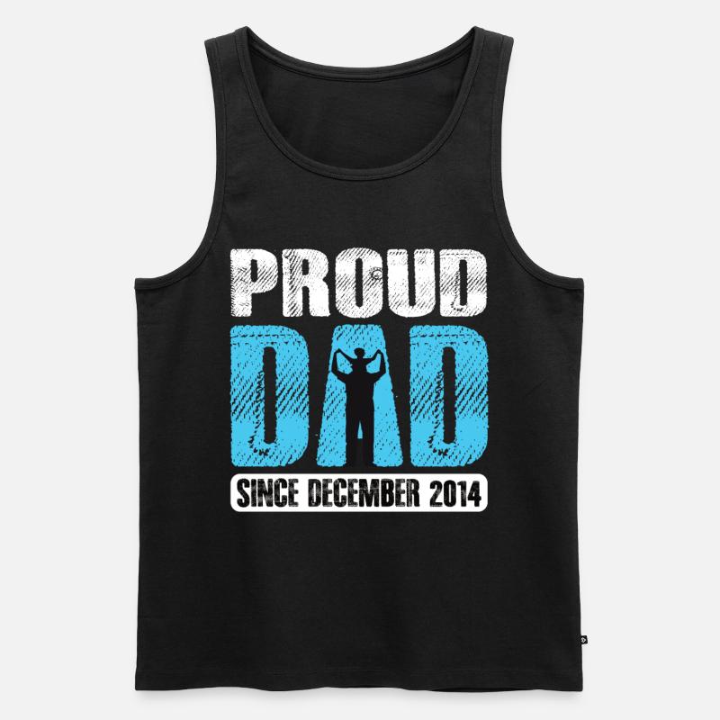 Proud Dad Since December 2014 - Männer Premium Bio Tank Top - Schwarz