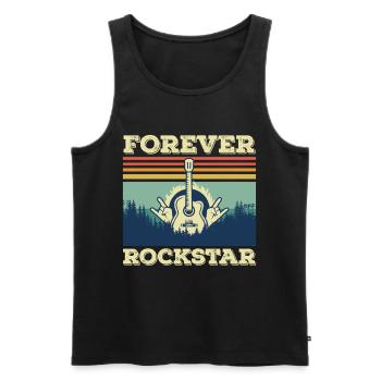 Guitar Retro Guitarist Rock Guitar Musician Singer - Men's Premium Organic Tank Top - black - Front - Michal (187cm)