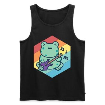 Cute Guitarist-Frog-Guitar-Rock-Guitar-Musici - Men's Premium Organic Tank Top - black - Front - Michal (187cm)