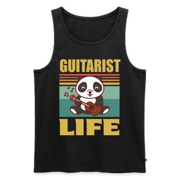 Guitar Cute Panda Guitarist Rock Guitar Gi - Men's Premium Organic Tank Top - black - Front - Michal (187cm)