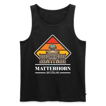 Matterhorn Schweiz Alpen Souvenir Skifahren Berge - Männer Premium Bio Tank Top - Schwarz - Vorne - AI Model Male 178 light (178cm)