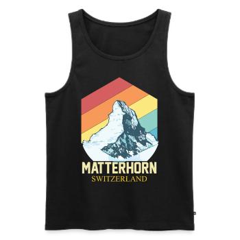 Matterhorn Alpes Suisse Souvenir Zermatt Ski - Débardeur bio Premium Homme - noir - Devant - AI Model Male 178 light (178cm)