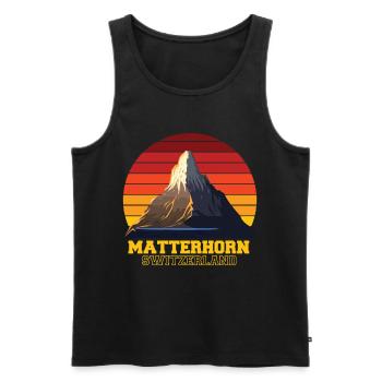 Matterhorn Alpes Suisse Souvenir Ski Zermatt Skif - Débardeur bio Premium Homme - noir - Devant - AI Model Male 178 light (178cm)
