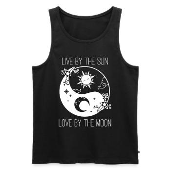 Moon Love Sun Sunshine Moon Phase Sunrise - Men's Premium Organic Tank Top - black - Front - Michal (187cm)
