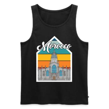 Marokko Skyline Afrika Stadt Gibraltar Ozean - Männer Premium Bio Tank Top - Schwarz - Vorne - AI Model Male 178 light (178cm)