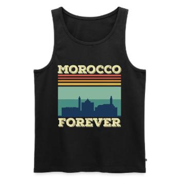 Maroc pour toujours Afrique Gibraltar Souv marocain - Débardeur bio Premium Homme - noir - Devant - AI Model Male 178 light (178cm)