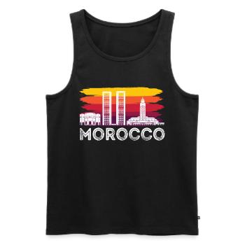 Moroccan Tourist Morocco Skyline Africa Gibralta - Men's Premium Organic Tank Top - black - Front - Michal (187cm)