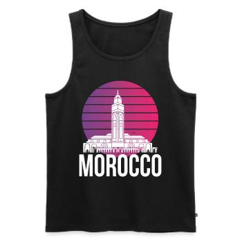 Moroccan City Morocco Skyline Africa Gibraltar - Men's Premium Organic Tank Top - black - Front - AI Model Male 178 light (178cm)