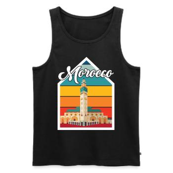 Afrique Souvenir Maroc Skyline Marok africain - Débardeur bio Premium Homme - noir - Devant - AI Model Male 178 light (178cm)