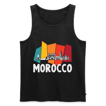 Rétro Maroc Skyline Afrique Souvenir Marocain G - Débardeur bio Premium Homme - noir - Devant - AI Model Male 178 light (178cm)