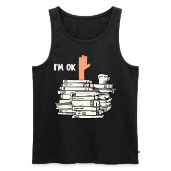 Read books - Men's Premium Organic Tank Top - black - Front - AI Model Male 178 light (178cm)