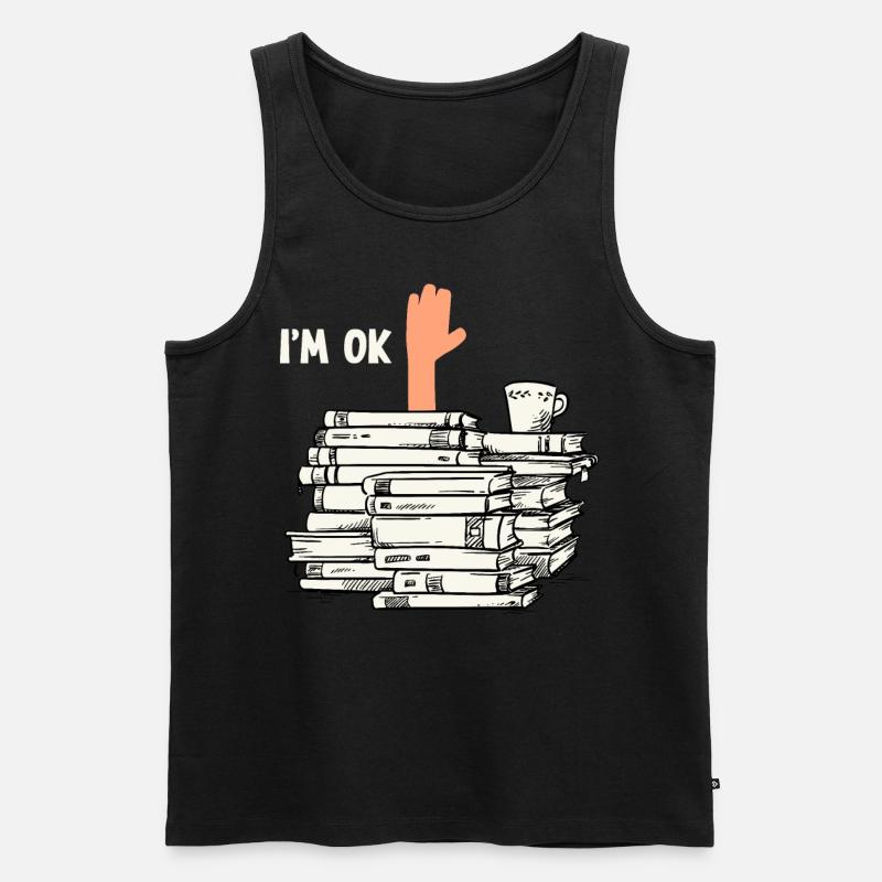 Bücher Lesen - Männer Premium Bio Tank Top - Schwarz