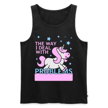 The Way I Deal With Problems - Men's Premium Organic Tank Top - black - Front - AI Model Male 178 light (178cm)
