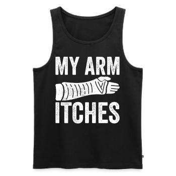 Gebrochener Arm - Männer Premium Bio Tank Top - Schwarz - Vorne - AI Model Male 178 light (178cm)