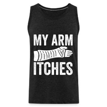 Broken arm - Men's Premium Organic Tank Top - charcoal grey - Front - Alexander (188cm)