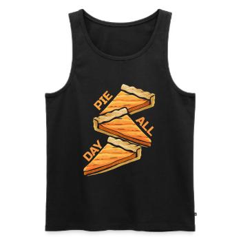 Pumpkin Pie All Day On Thanksgiving - Men's Premium Organic Tank Top - black - Front - Michal (187cm)