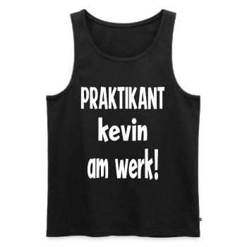 Praktikant - Männer Premium Bio Tank Top - Schwarz - Vorne - Michal (187cm)