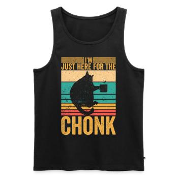 Chonk Meme Cat I'm Just Here for the Chonk - Men's Premium Organic Tank Top - black - Front - AI Model Male 178 light (178cm)