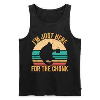 Chonk Meme Cat I'm Just Here for the Chonk - Men's Premium Organic Tank Top - black - Front - AI Model Male 178 light (178cm)