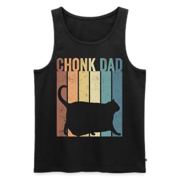 Chonk Meme Cat Chonk Dad - Men's Premium Organic Tank Top - black - Front - AI Model Male 178 light (178cm)