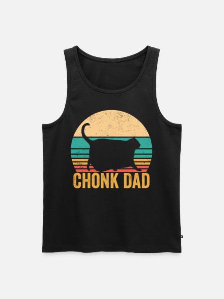Chonk Meme Cat Chonk Dad - Men's Premium Organic Tank Top - black