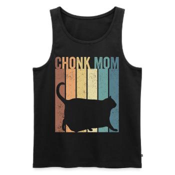 Chonk Meme Cat Chonk Mom - Men's Premium Organic Tank Top - black - Front - AI Model Male 178 light (178cm)