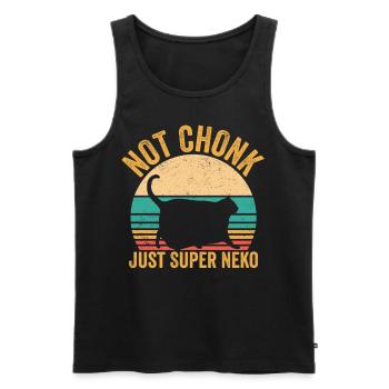 Chonk Meme Cat Not Chonk Only Super Neko - Men's Premium Organic Tank Top - black - Front - AI Model Male 178 light (178cm)