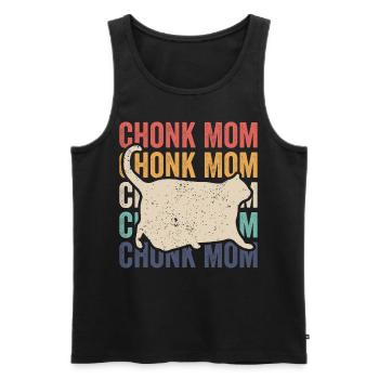 Chonk Meme Cat Chonk Mama - Men's Premium Organic Tank Top - black - Front - AI Model Male 178 light (178cm)