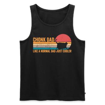 Chonk Meme Cat - Men's Premium Organic Tank Top - black - Front - AI Model Male 178 light (178cm)