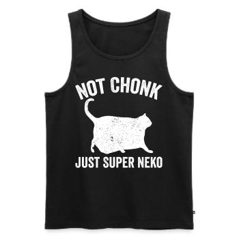 Chonk Meme Cat Not Chonk Only Super Neko - Men's Premium Organic Tank Top - black - Front - AI Model Male 178 light (178cm)