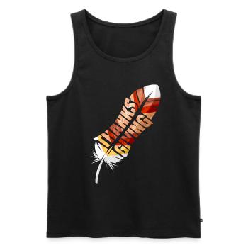 Noble Colorful Turkey Feather Thanksgiving - Débardeur bio Premium Homme - noir - Devant - AI Model Male 178 light (178cm)
